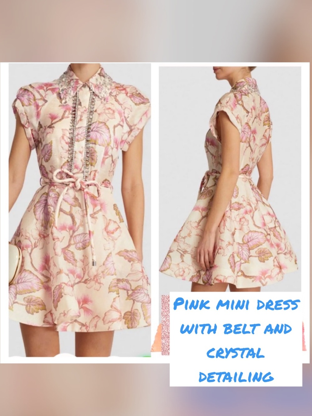 Pink A-line Mini Dress inspired